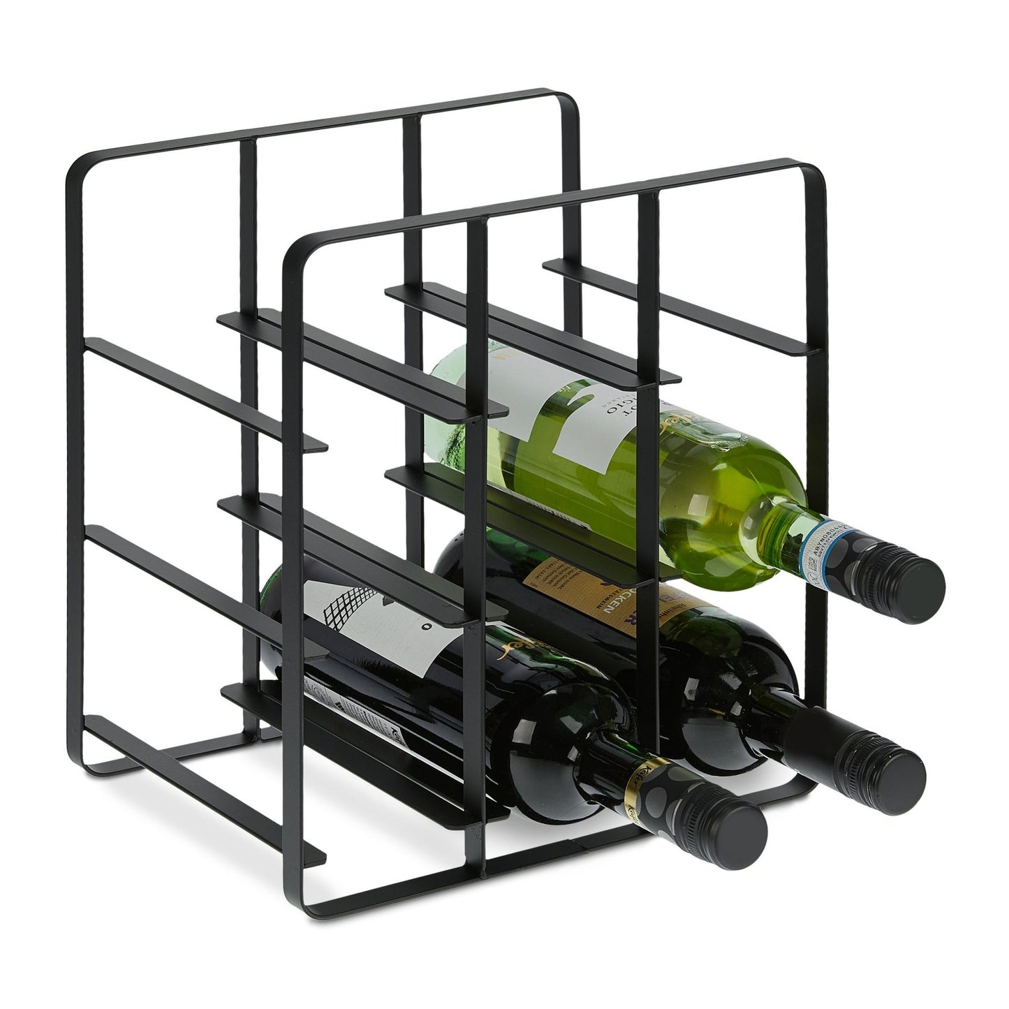 Metal wine rack for 9 bottles