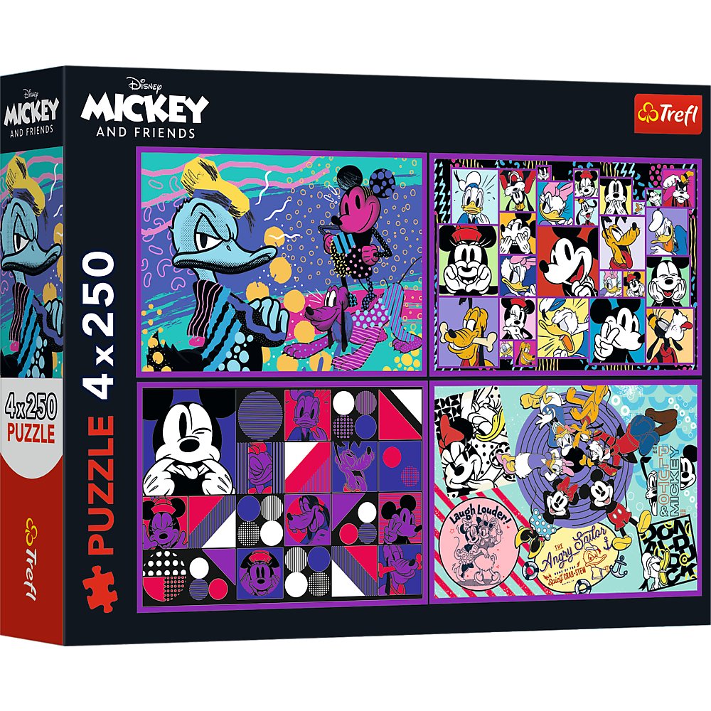 Mickey Mouse Puzzle Set, 4 Packs of 250 Pieces Each