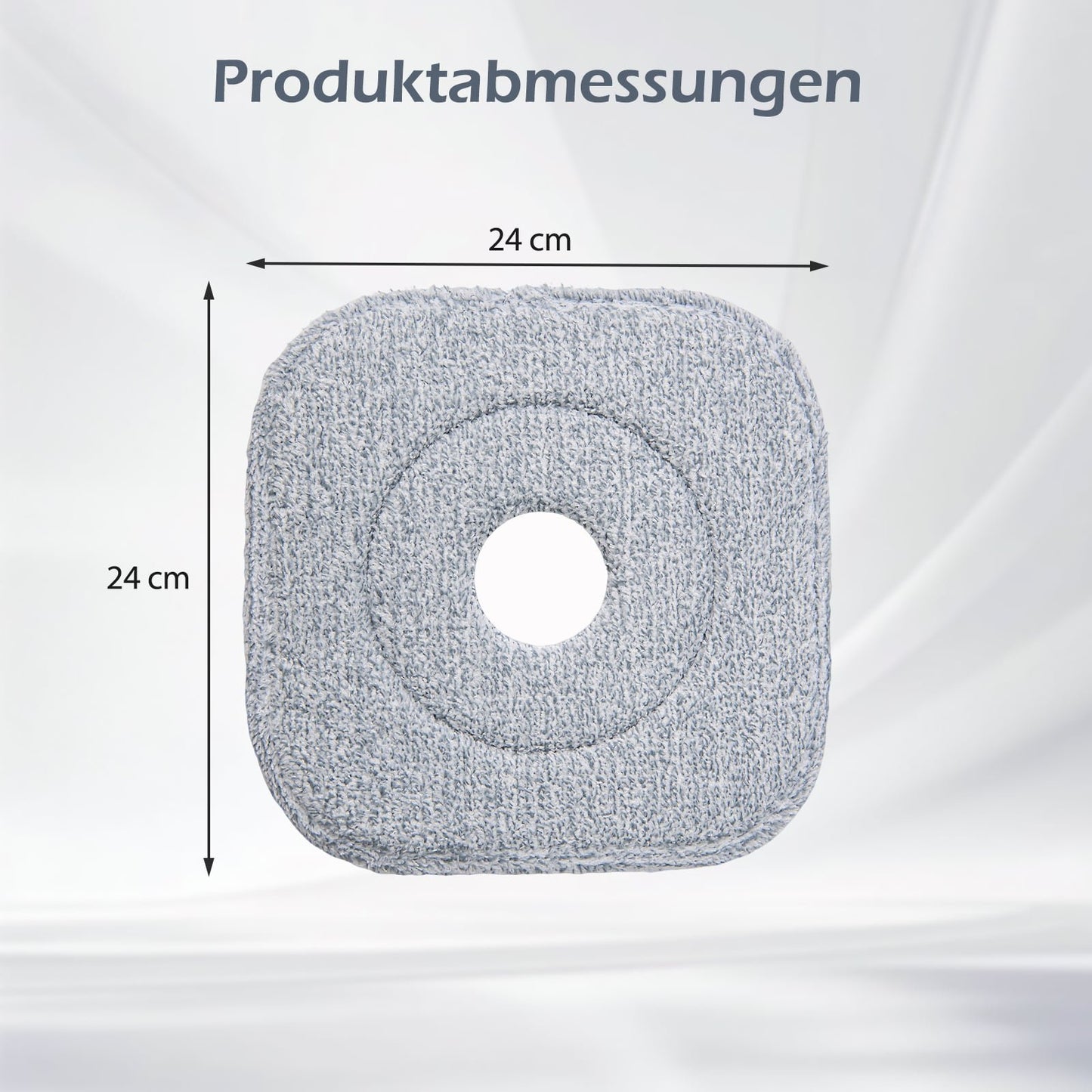 Microfiber Mop Pad Set, 6-Pack, 24.5x24.5 cm, Gray