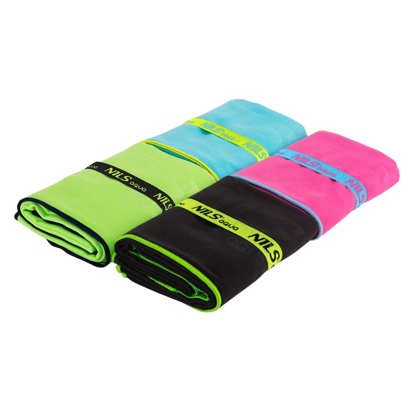 Microfibre Towel 140x70 cm, Black-Green
