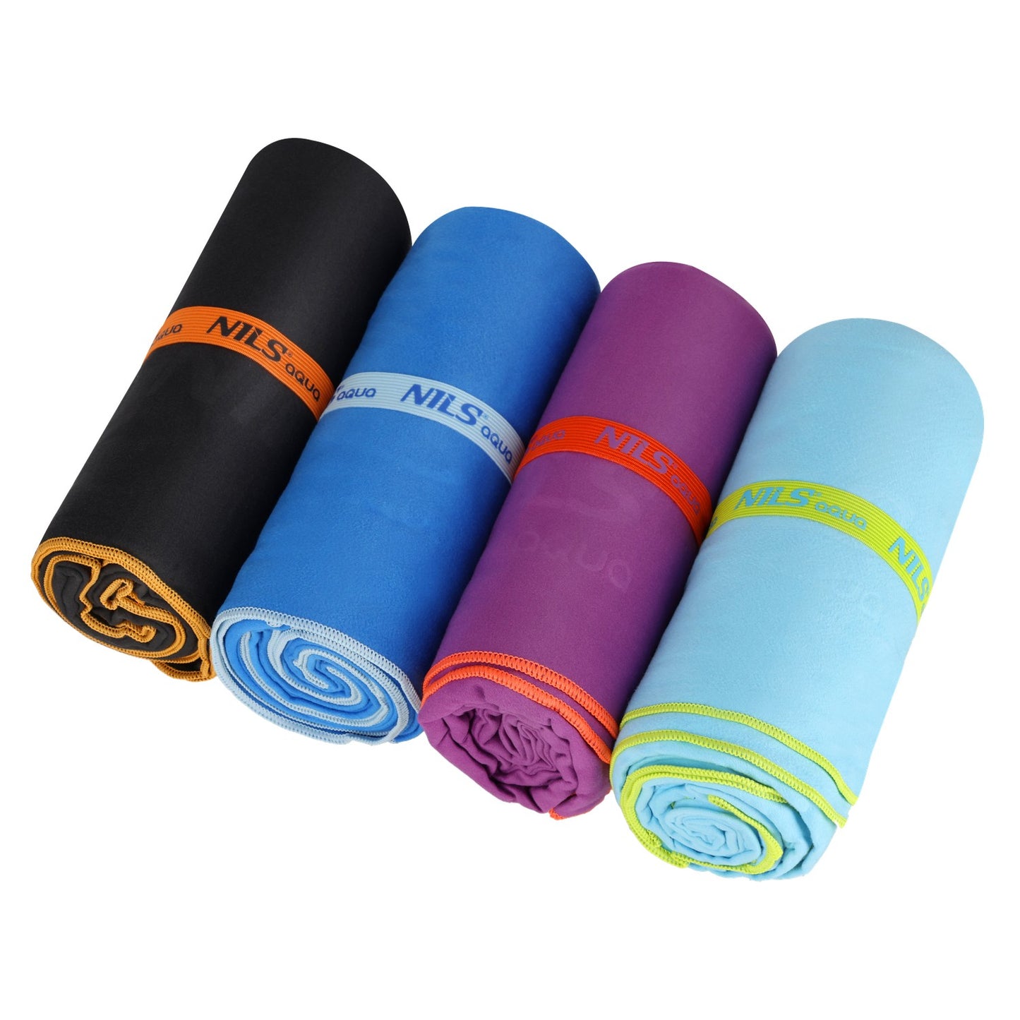 Microfibre Towel 180x100 cm, Black-Orange