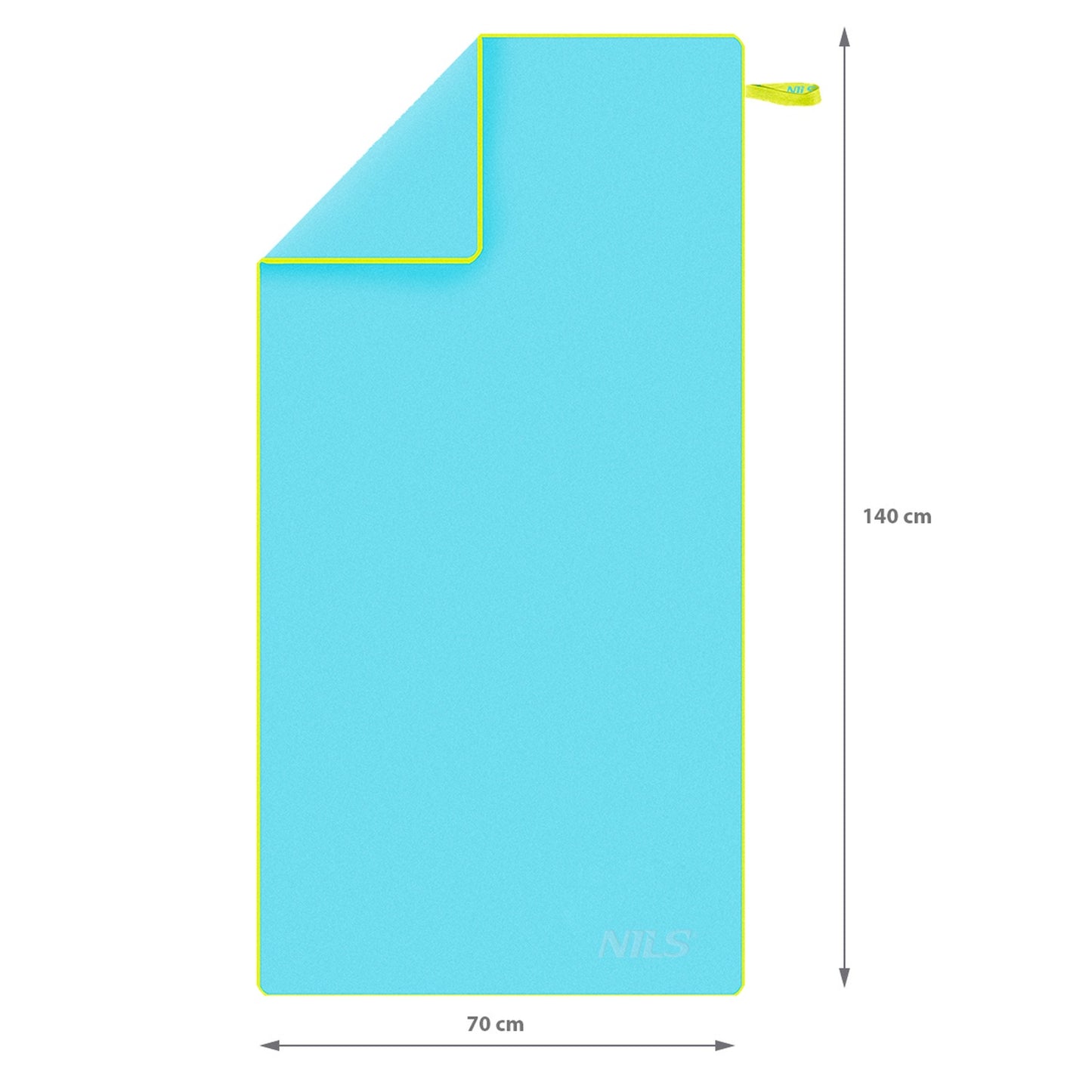Microfibre Towel, Blue-Green, 140x70 cm