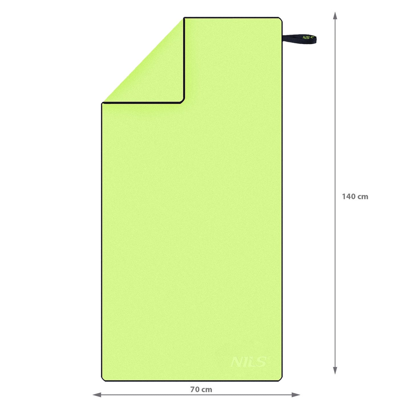 Microfibre Towel, Green-Black, 140x70 cm