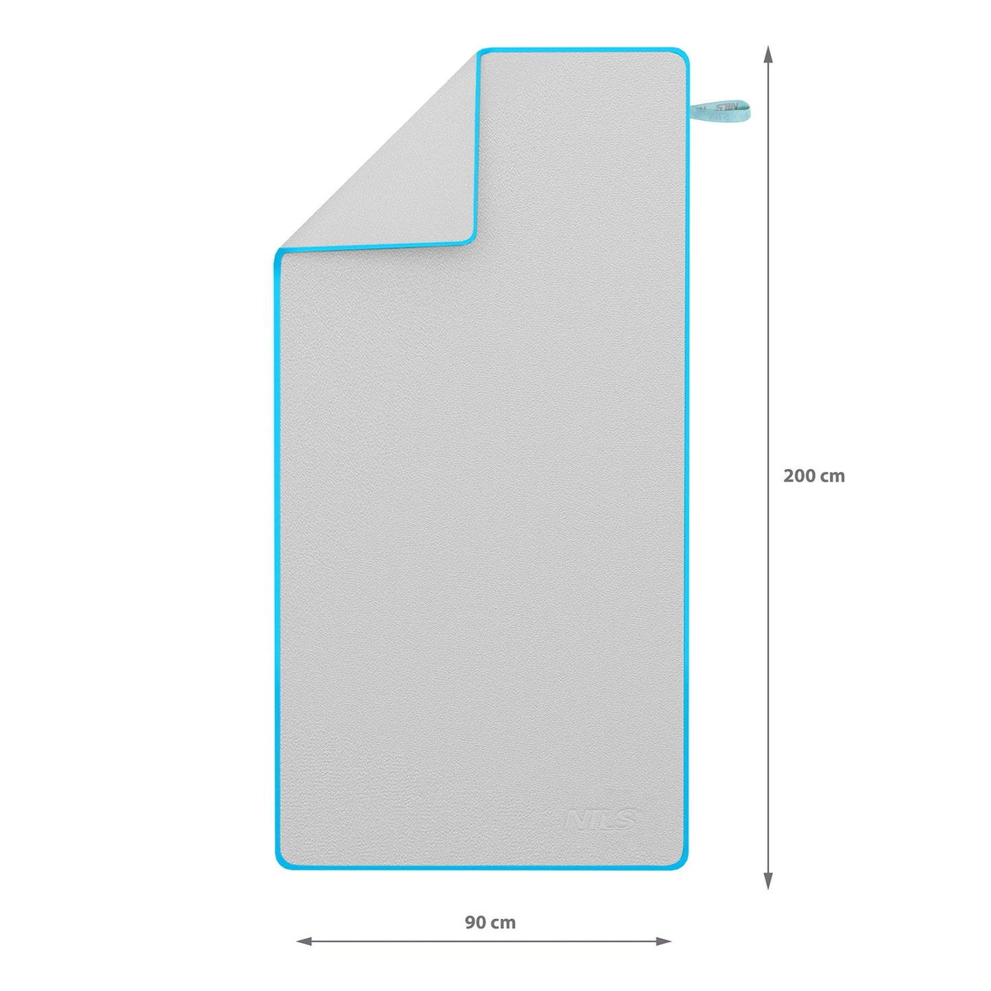 Microfibre Towel, Grey, 200x90 cm