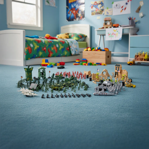 Military Base Toy Set, 300 Pieces, Soldiers & Tanks