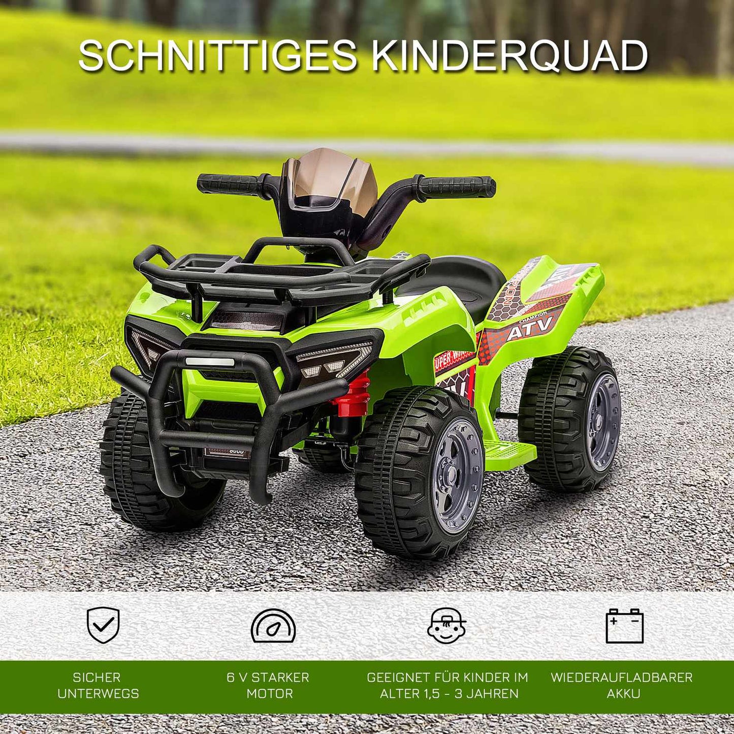 Electric quad bike for toddlers, 18-36 months - green