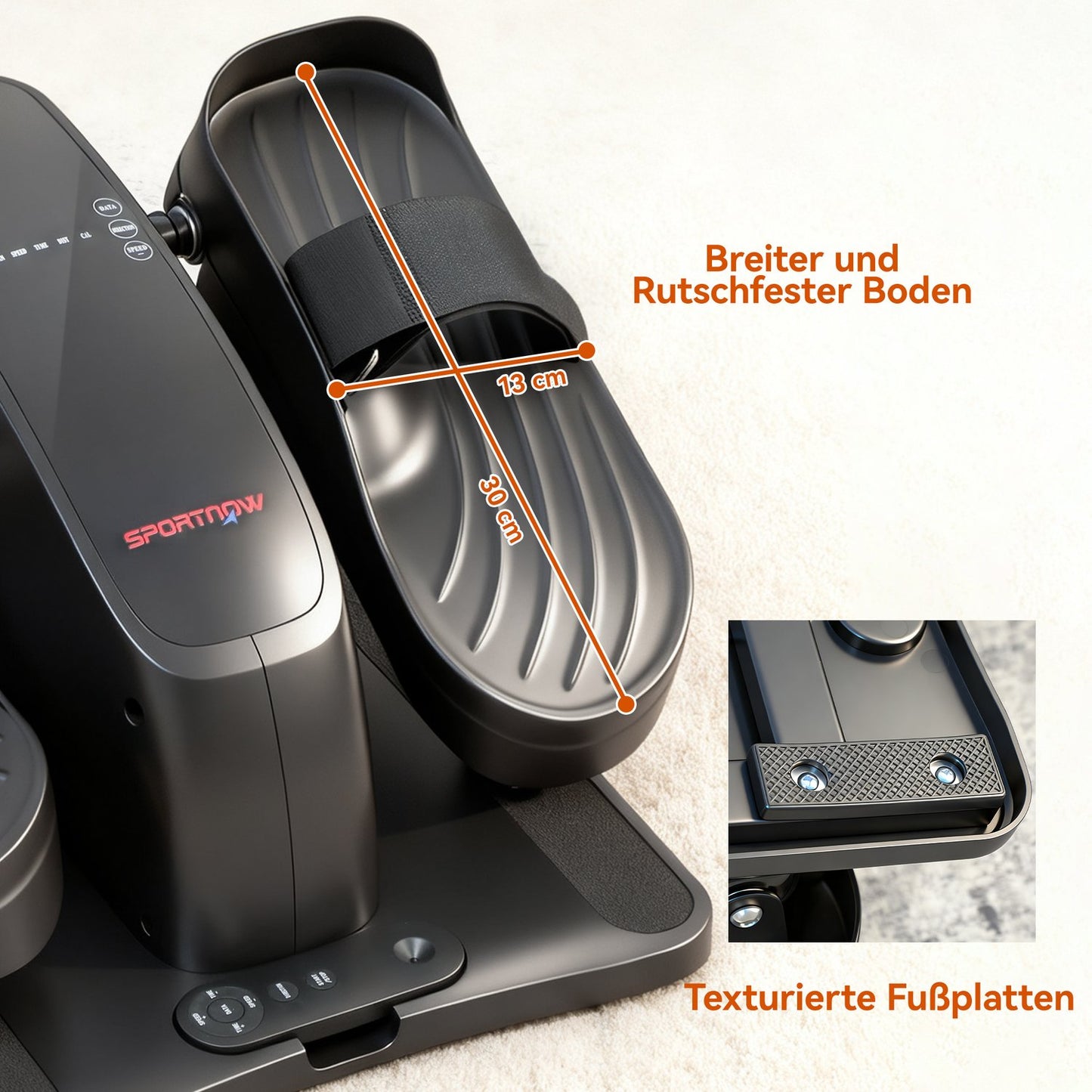 Mini Elliptical Trainer, 12 Speeds, LED Display, Remote Control