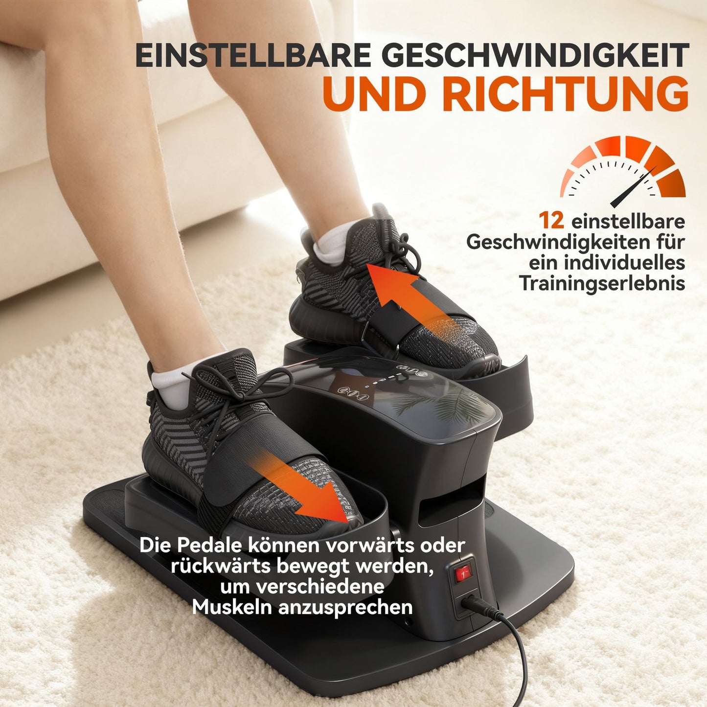 Mini Elliptical Trainer, 12 Speeds, LED Display, Remote Control