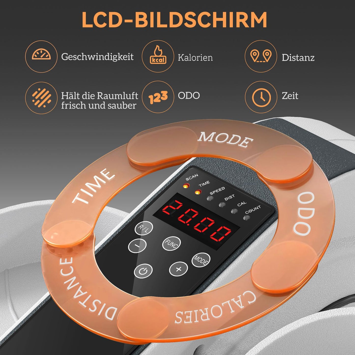 Elliptical trainer under the desk with 10 speed levels and LCD