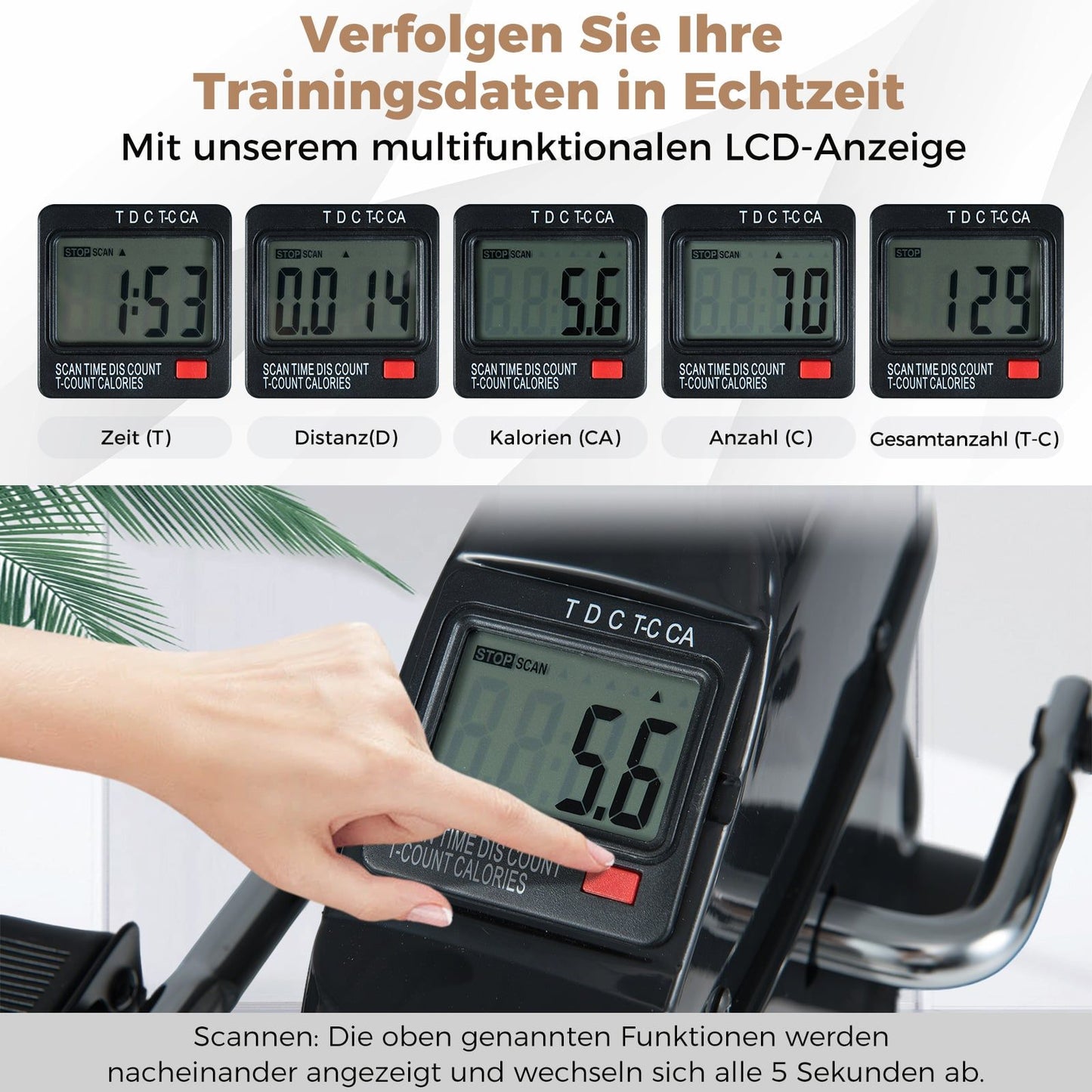 Mini Exercise Bike with LCD Display for Arms & Legs