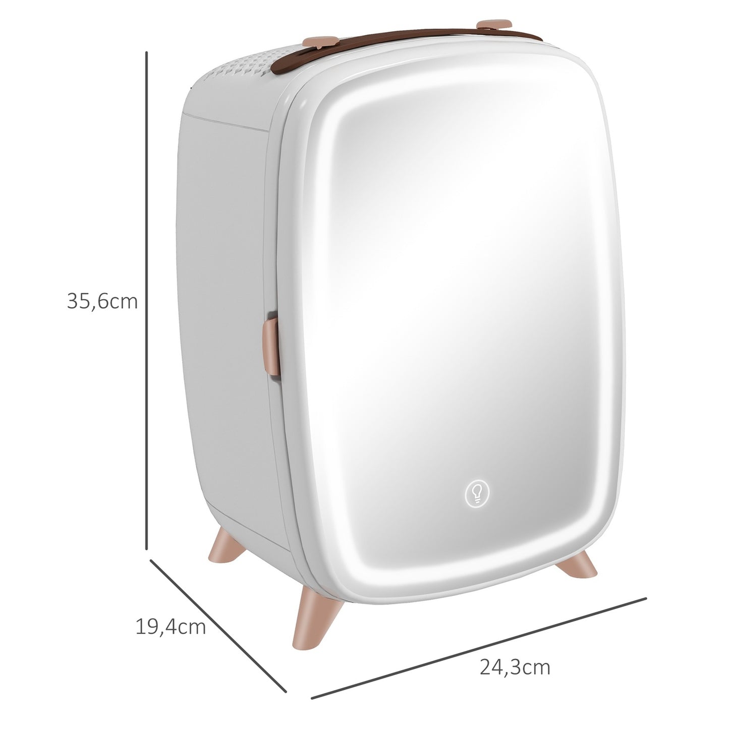 Portable 6L mini fridge - cools cosmetics and drinks