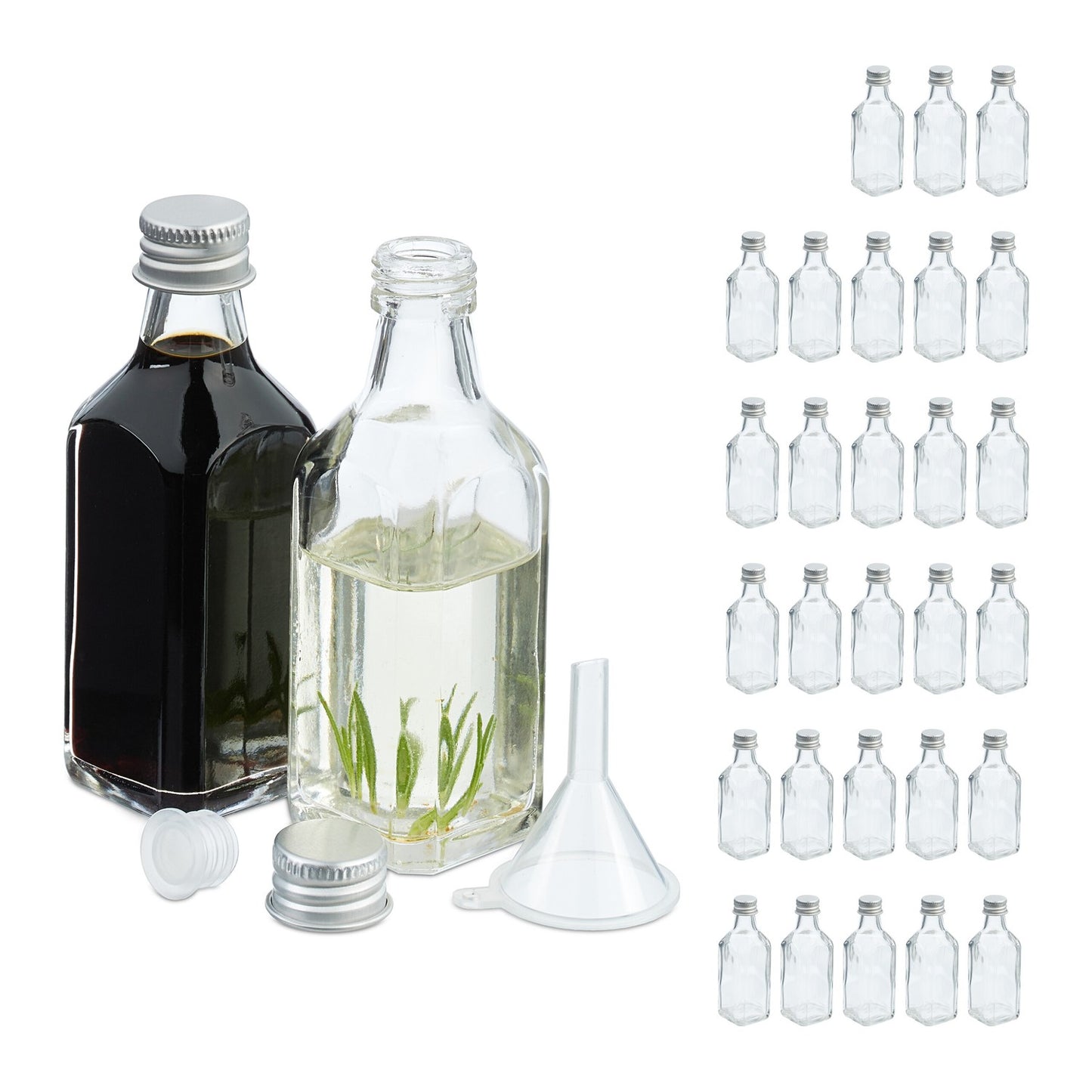 Mini Glass Bottles with Screw Cap – Set of 12