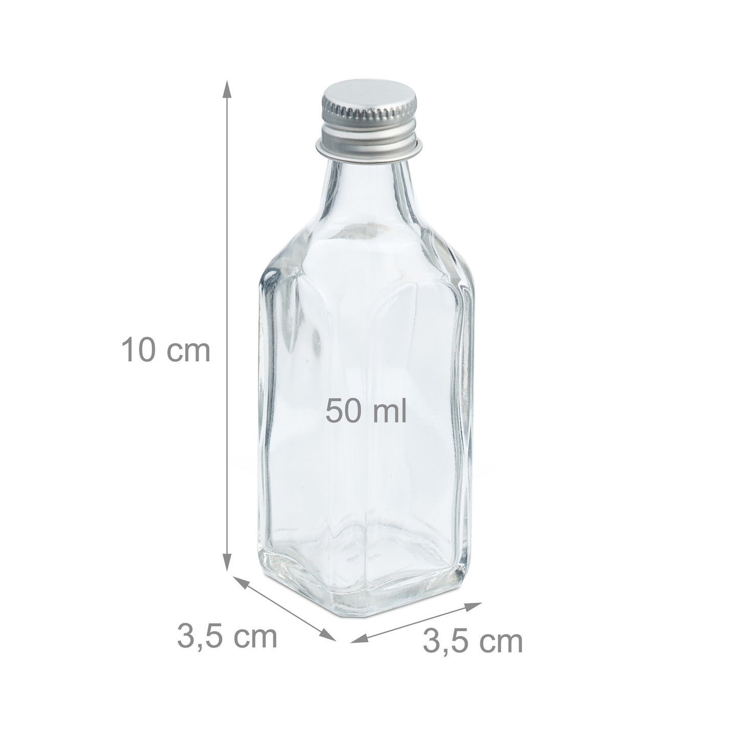 Mini Glass Bottles with Screw Caps – Set of 12