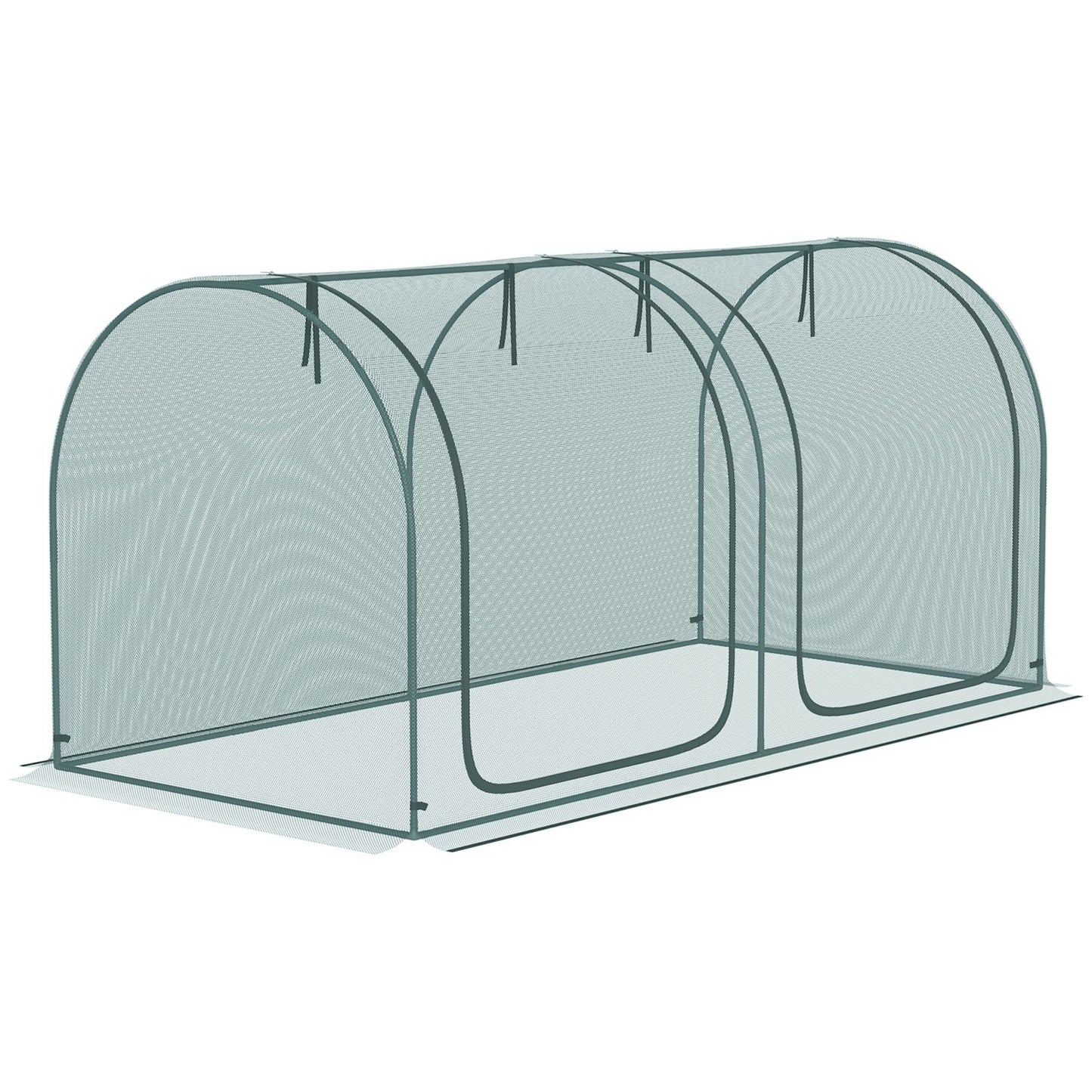Greenhouse plant tent with door - 2.49x1.2m, Steel frame