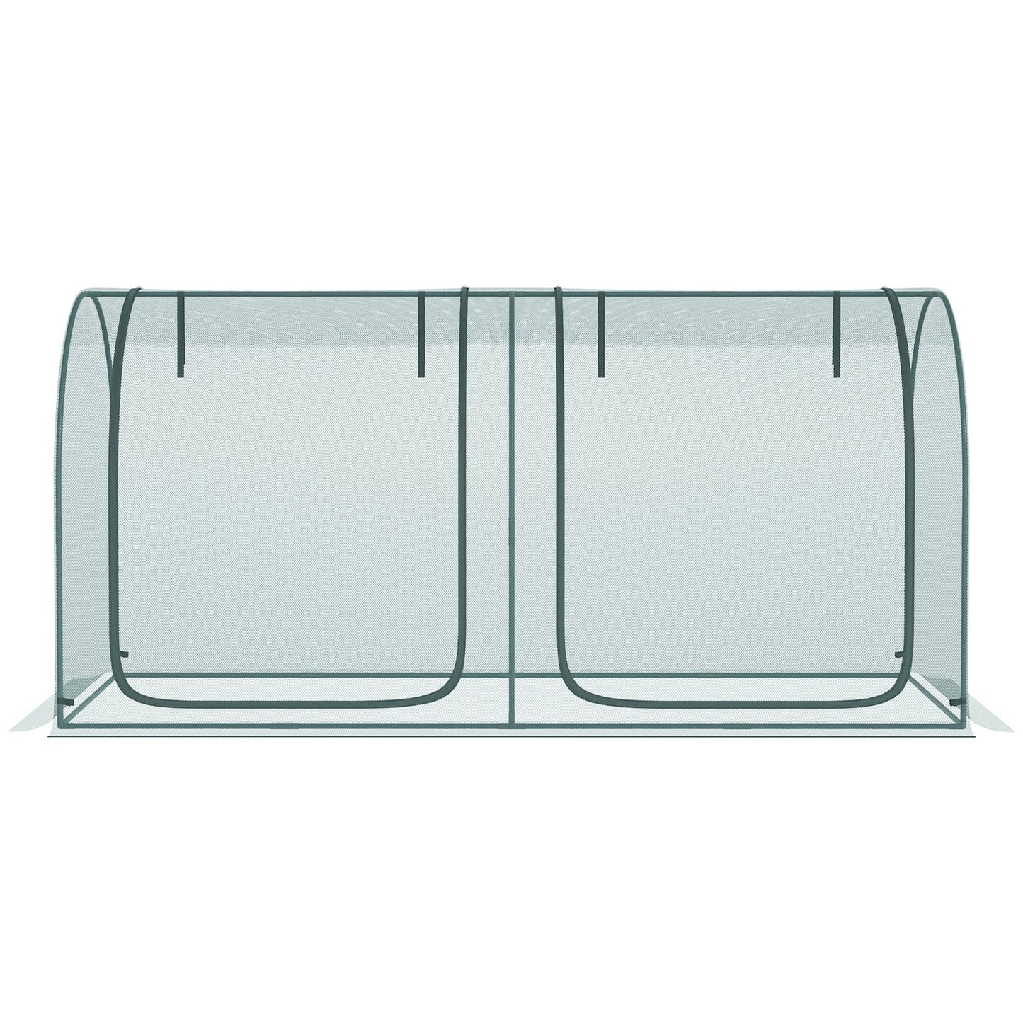 Greenhouse plant tent with door - 2.49x1.2m, Steel frame