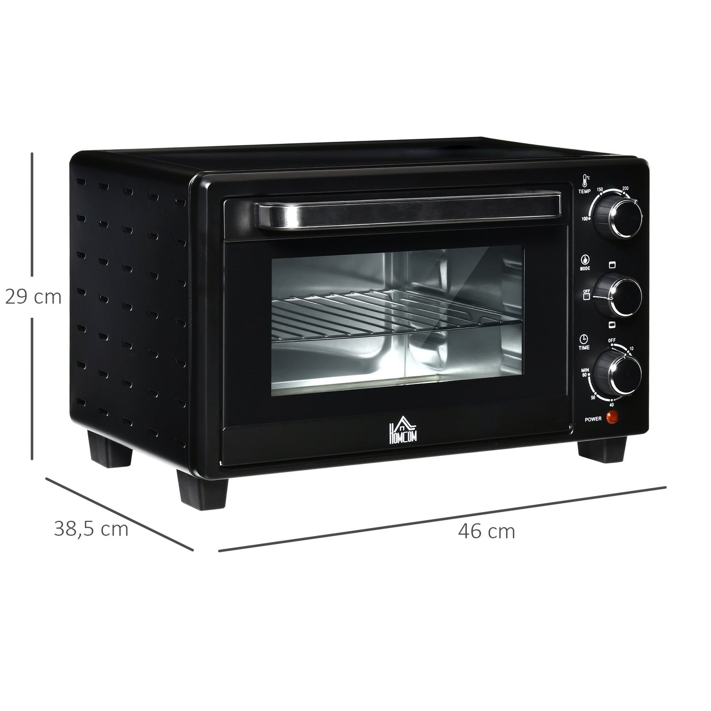 Mini oven 21L – 3 positions, 100°C-230°C, black/silver