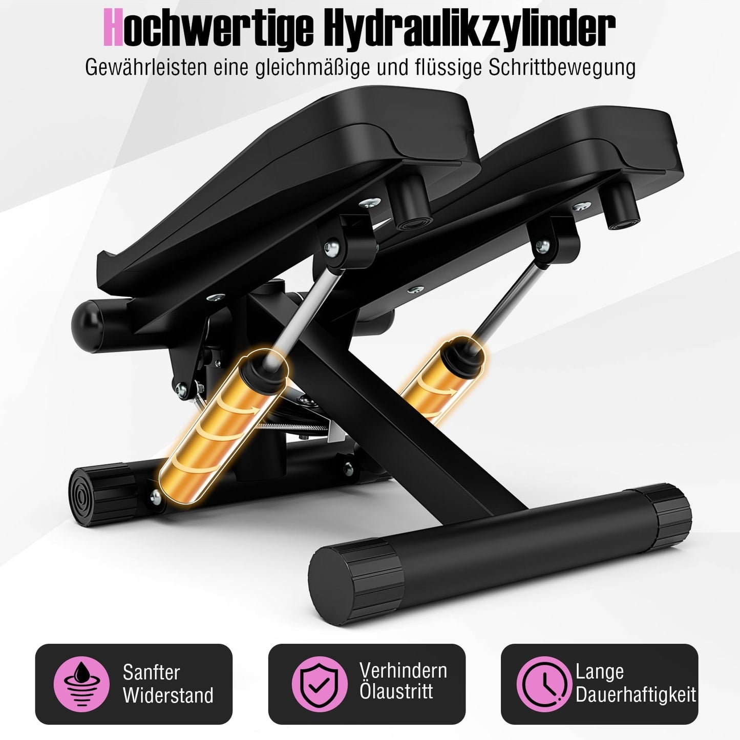 Mini Stepper with Resistance Bands – Adjustable, Compact Fitness Equipment