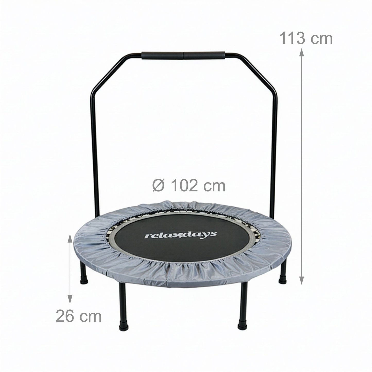 Mini Trampoline with Safety Bar, 102 cm Diameter