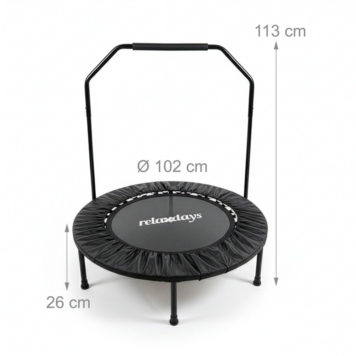 Mini Trampoline with Safety Bar, 102 cm Diameter