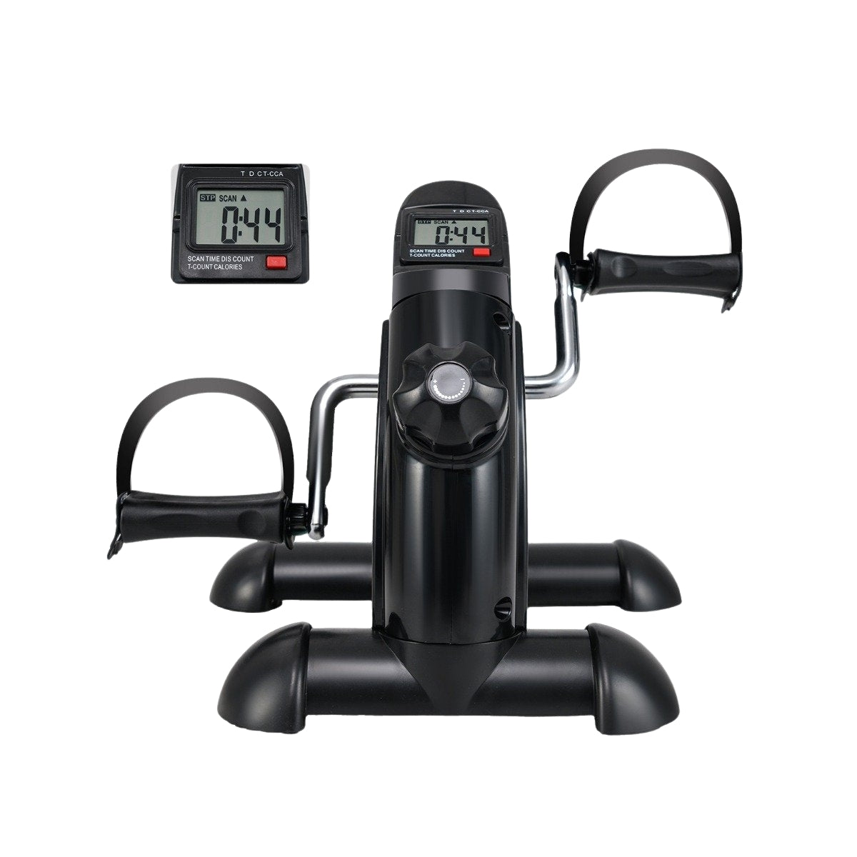 Mini fitness bike exercise bike arm and leg trainer with adjustable resistance black