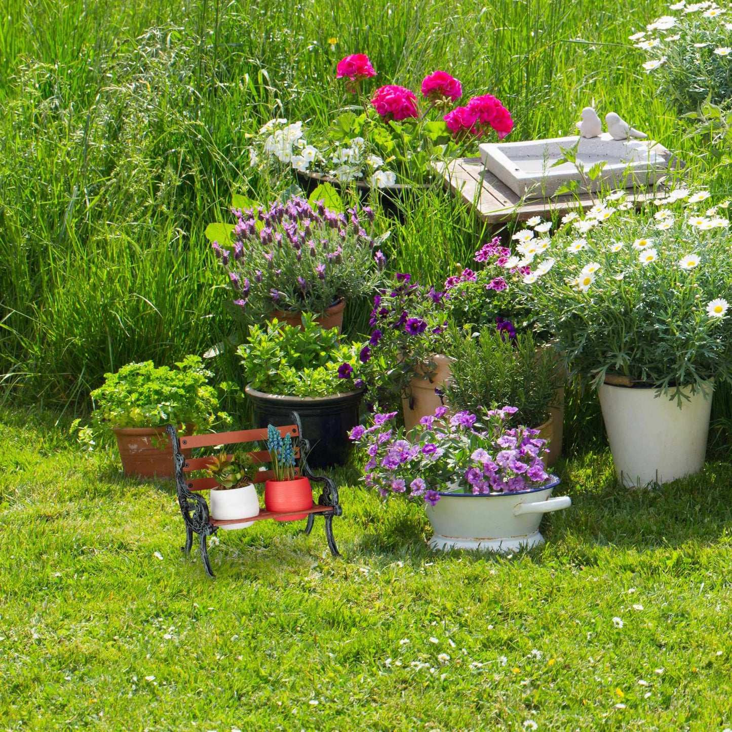 Mini flower bench