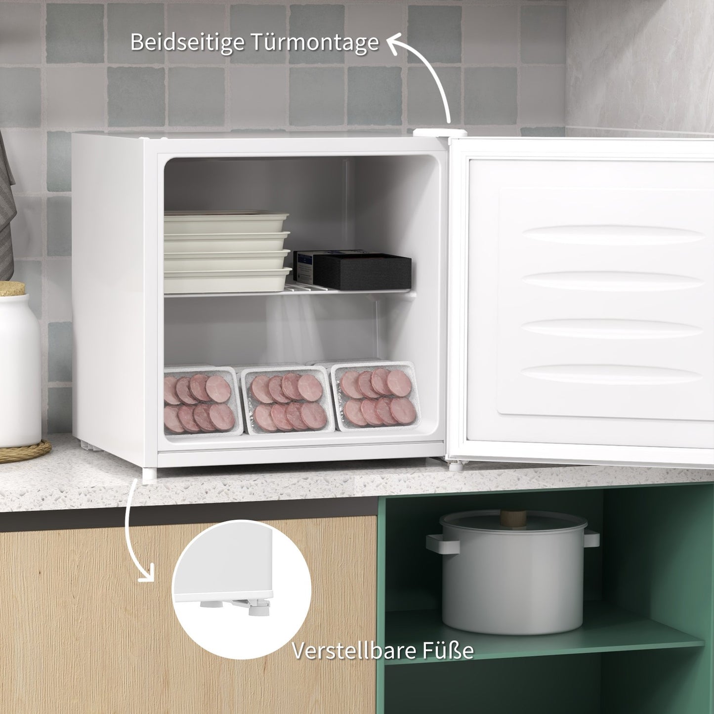 Mini freezer 35L, electric, 5-step temperature control, white