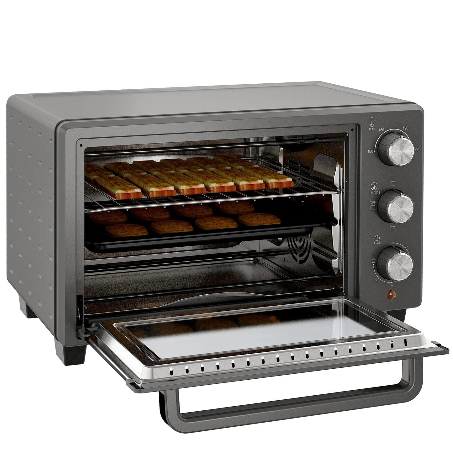 21L Mini Oven – 1400W, Timer & Temp Control, Stainless Steel