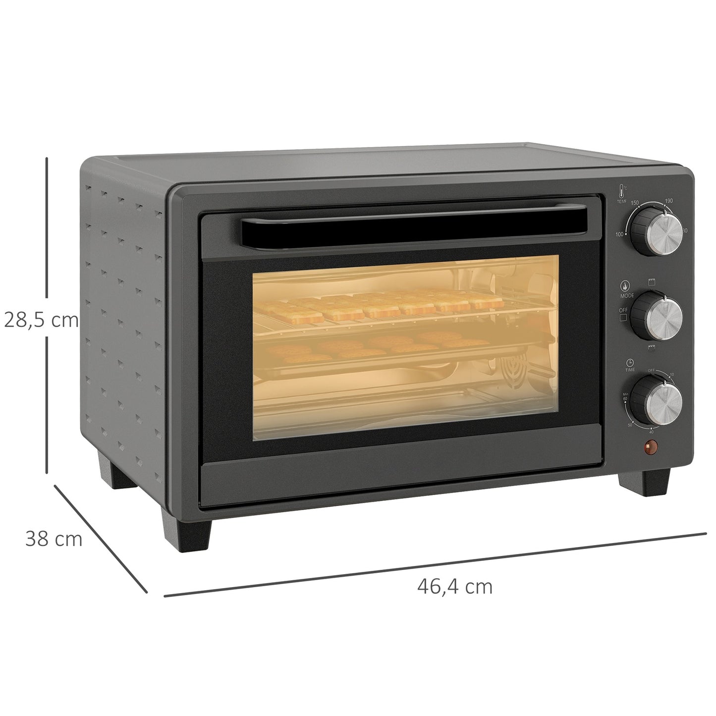 21L Mini Oven – 1400W, Timer & Temp Control, Stainless Steel