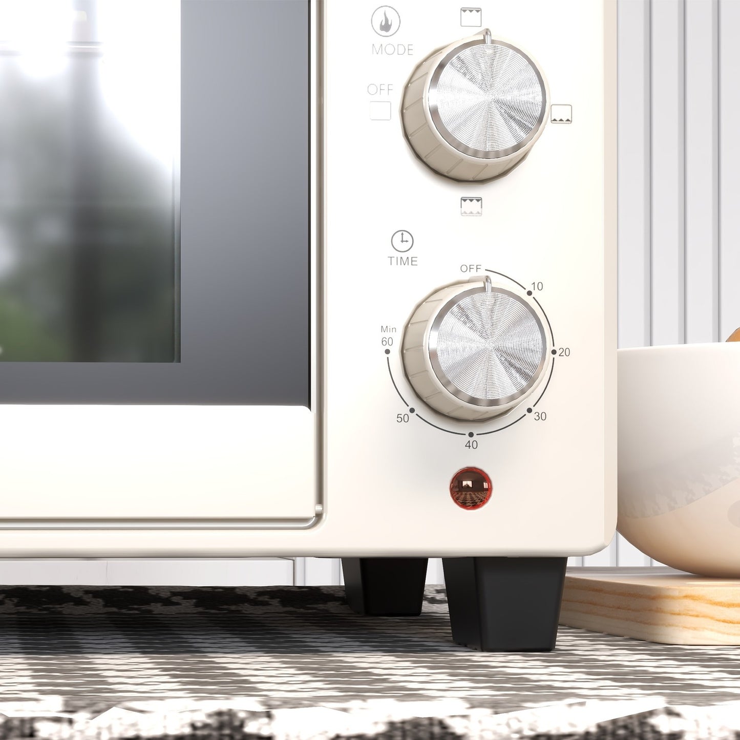 21L mini oven, 1400W with timer, includes tray and stand