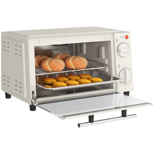 Mini oven 9L – 750W, Timer, Adjustable Temp, Cream white