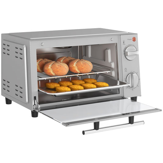 Mini oven 9L, Adjustable Temp & Timer, Stainless steel