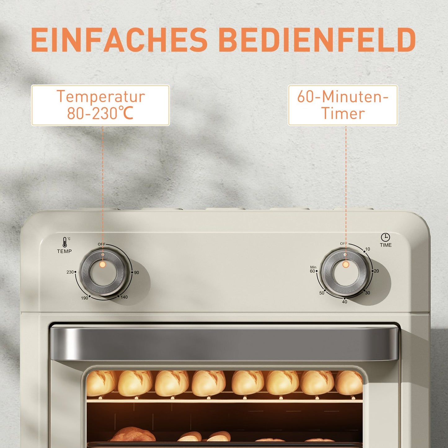 Mini Air Fryer Oven 10L, Stainless Steel, Touch Screen, 1000W