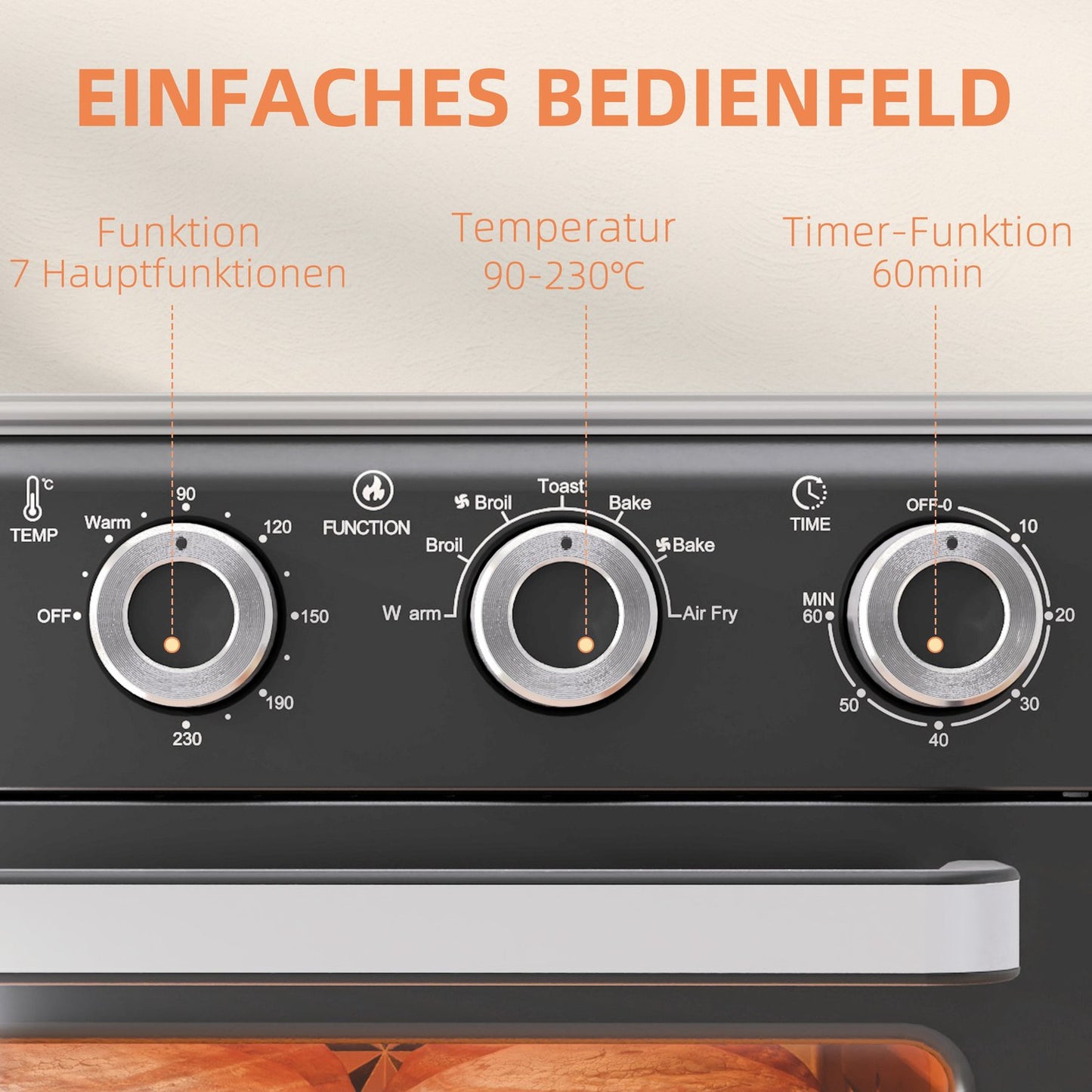 Mini oven with air circulation, 20L, 1400W, Multi-Mode