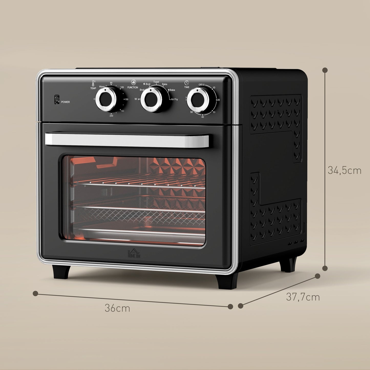 Mini oven with Air Fryer, 20L, Timer, 1400W, Metal