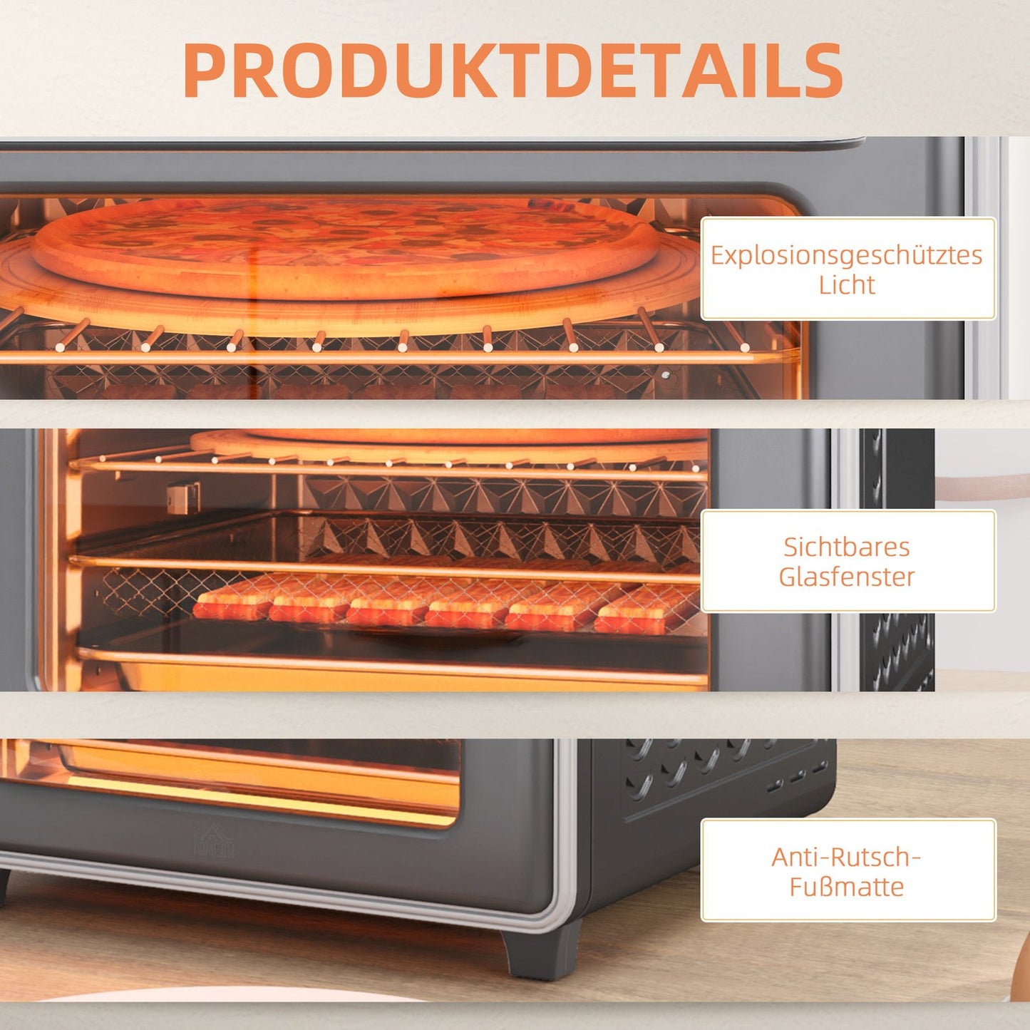Mini oven with air circulation, 20L, 1400W, Multi-Mode