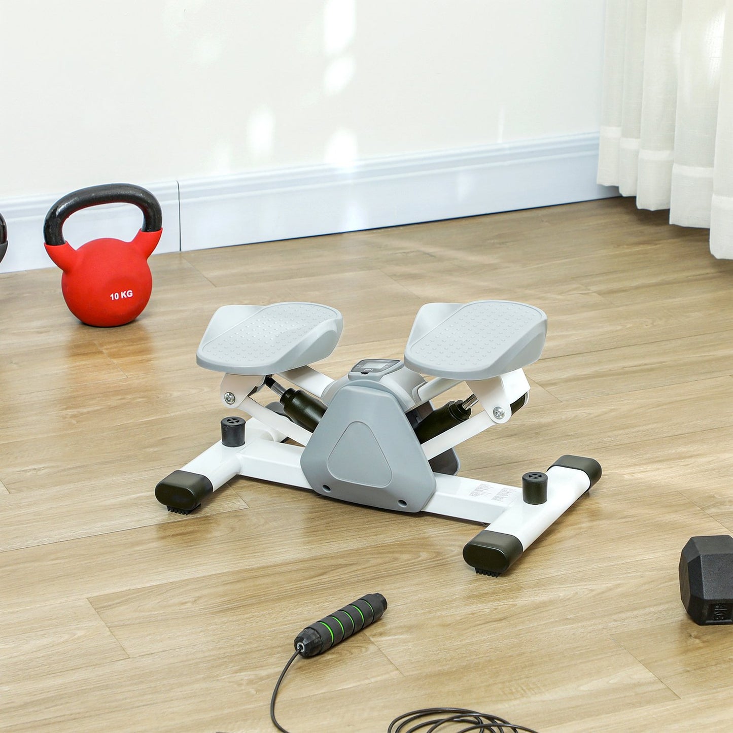 Mini Home Stepper with LCD & Non-Slip Pedals, Grey