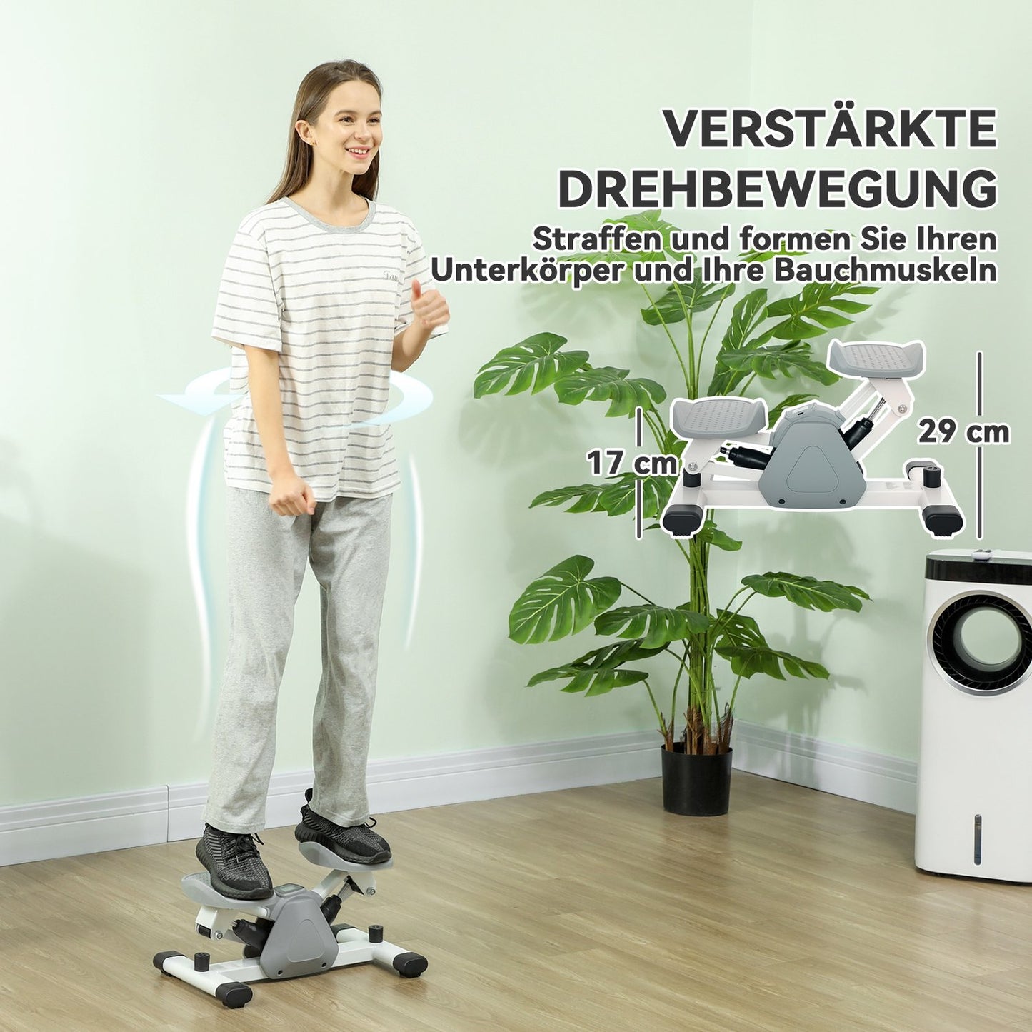 Mini Home Stepper with LCD & Non-Slip Pedals, Grey