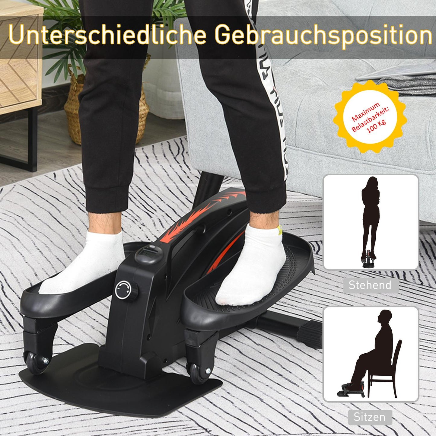 Mini Stepper with LCD, adjustable resistance, non-slip steps