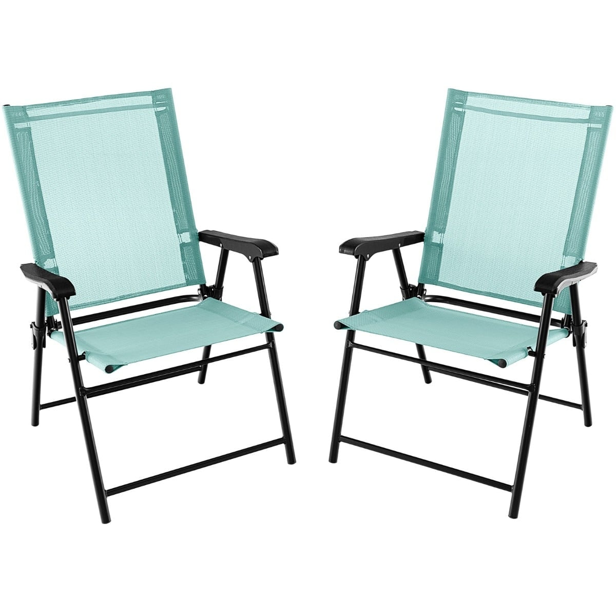 Mint Green Folding Patio Chairs Set of 2 – 65x60x93 cm
