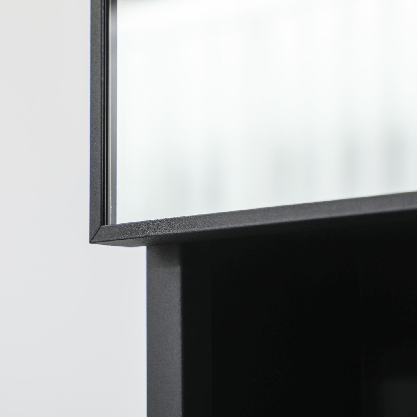 Black bathroom mirror cabinet, 5-tier double door, 60x13.5x70cm