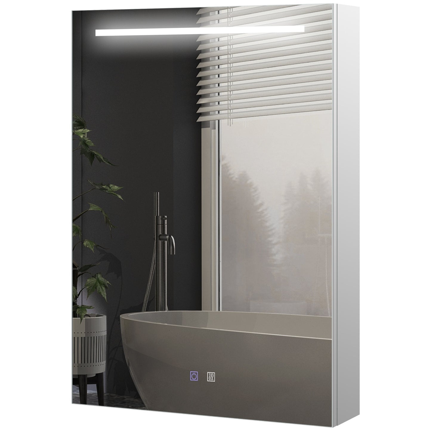 LED Mirror Cabinet with Touch Switch & Anti-Fog Shelves