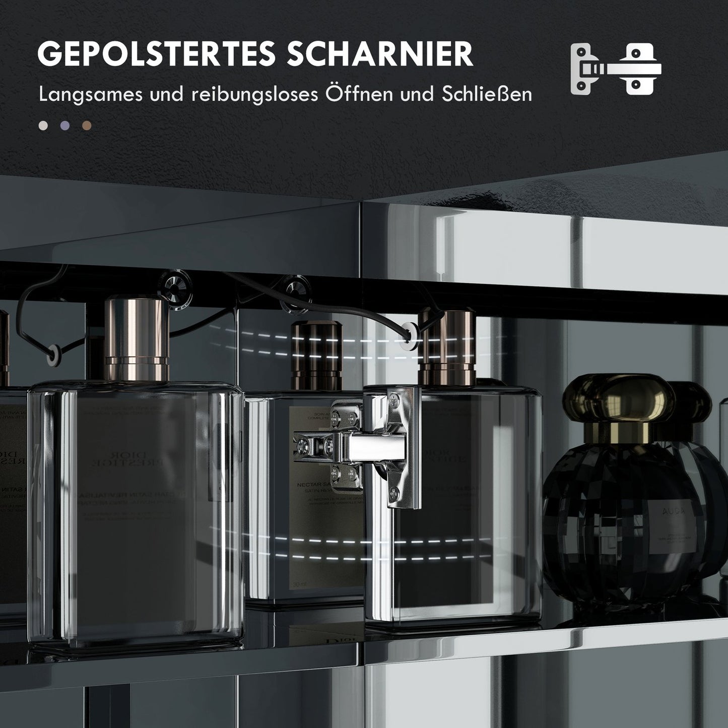 LED Mirror Cabinet with Touch Switch & Anti-Fog Shelves