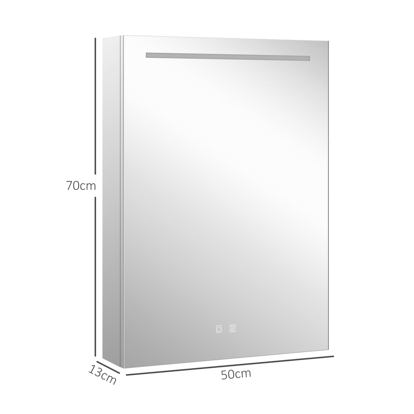 LED Mirror Cabinet with Touch Switch & Anti-Fog Shelves