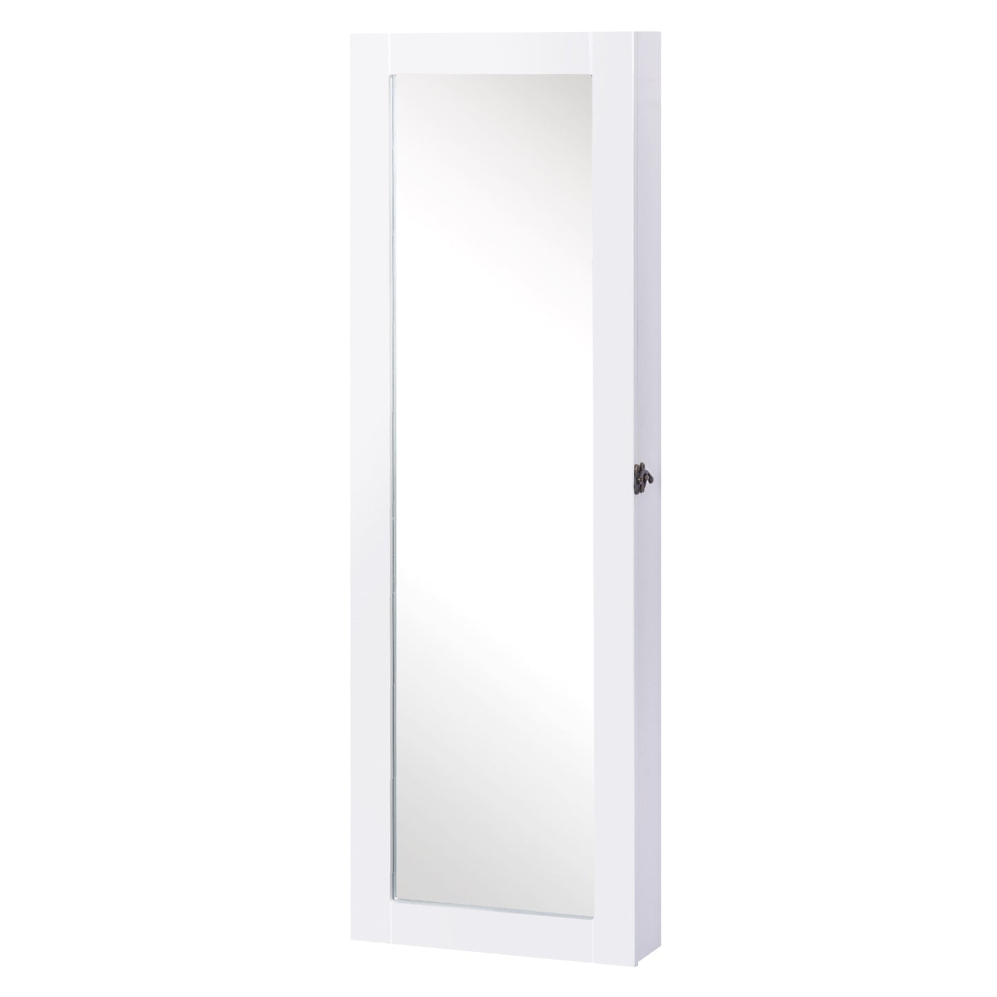 Wall mirror cabinet with large jewelry storage, 37x9.5x112cm