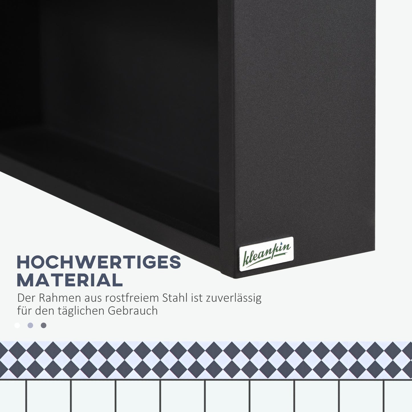 Bathroom mirror cabinet, stainless steel, glass shelves