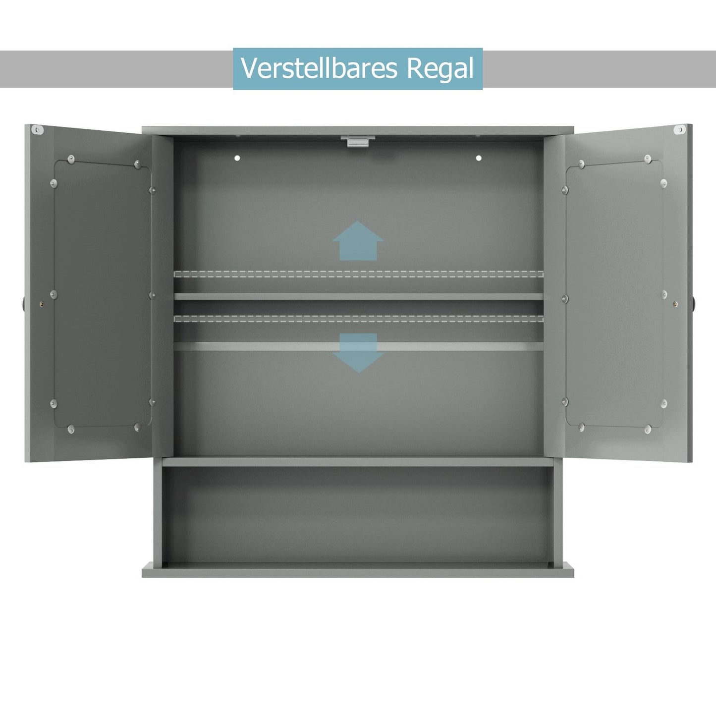 Mirror cabinet bathroom cabinet wall cabinet 56.5 x 13.5 x 58.5 cm gray