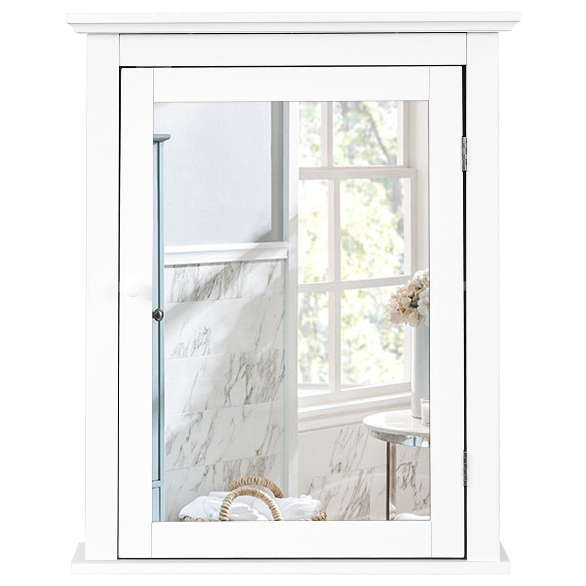 Mirror cabinet bathroom wall cabinet with mirror bathroom mirror cabinet white wall cabinet wood 56 x 15 x 69.5 cm