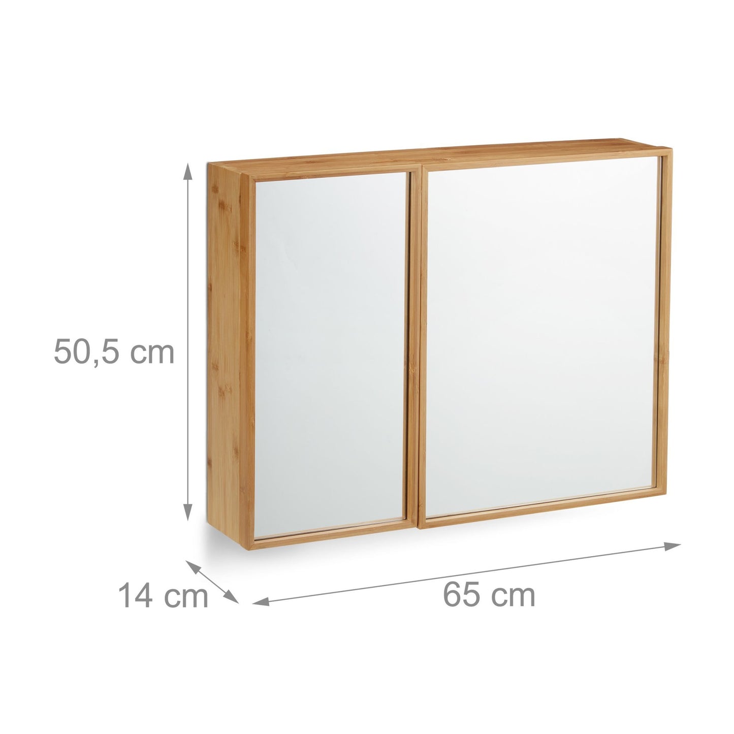Mirror cabinet for bathroom with 2 doors