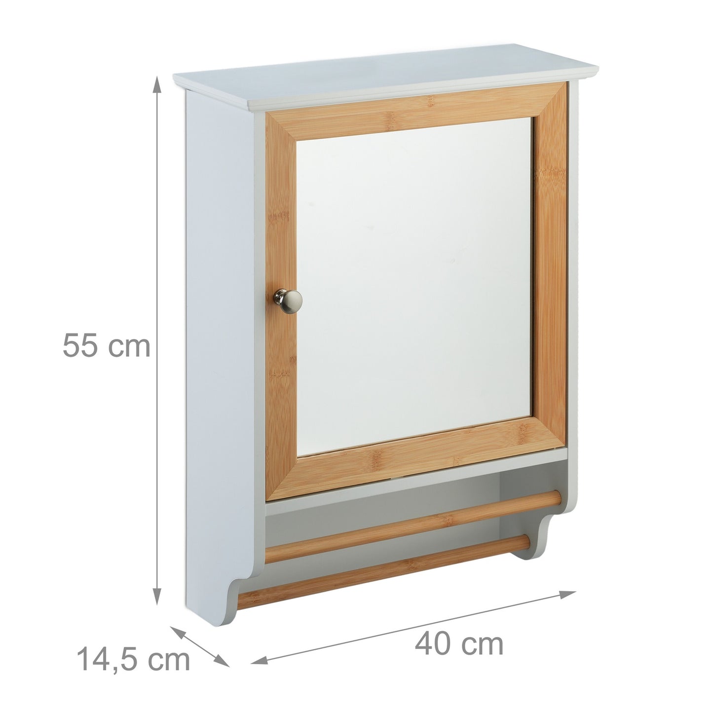Mirror cabinet with towel holder