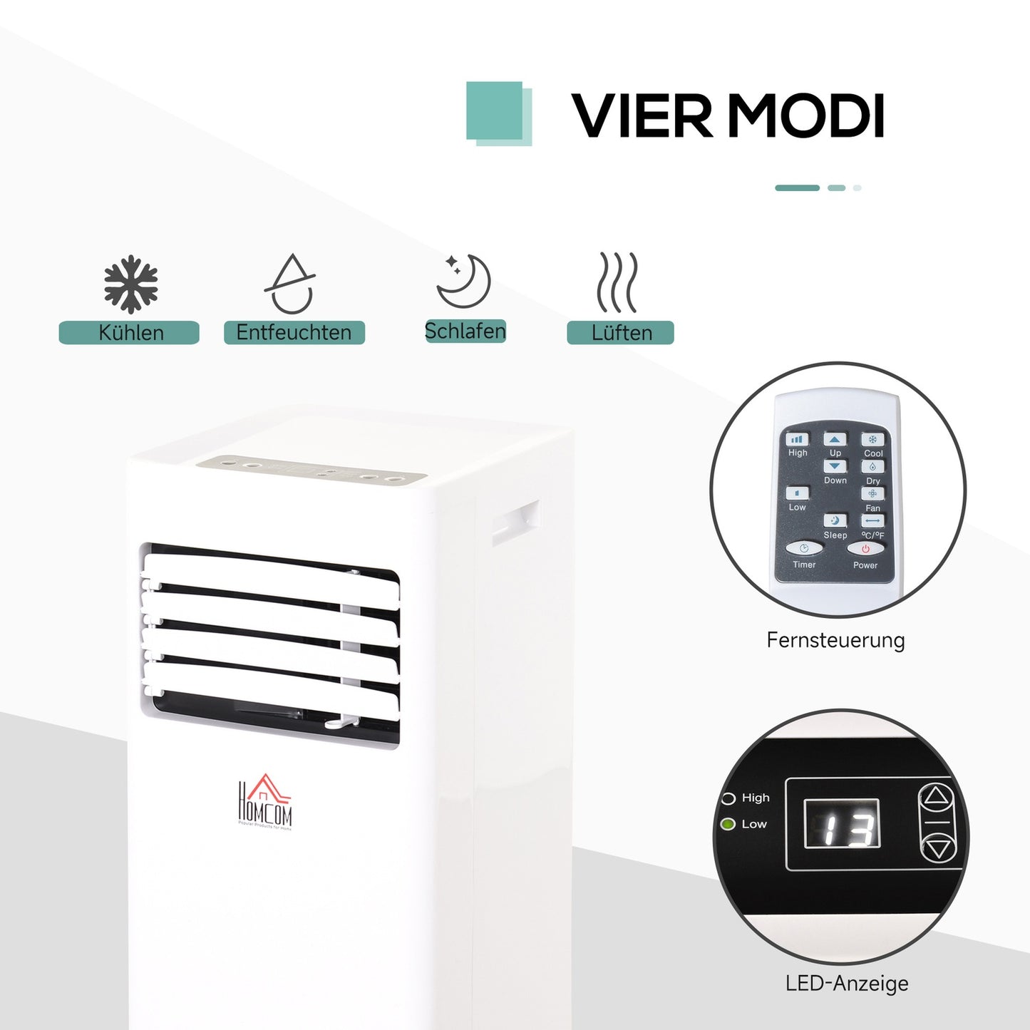 Portable air conditioner 2.1 Kw, cooling and dehumidification